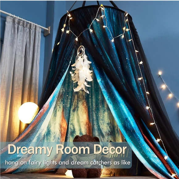 NEW Never Opened! Galaxy-Themed Bed Canopy with Lights - Picture 5 of 9